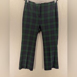J Crew Hayden Kickout Crop Pants Womens 6 Tartan Wool Dark Academia Bi-Stretch